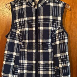 Croft & Barrow Navy and White Plaid Vest